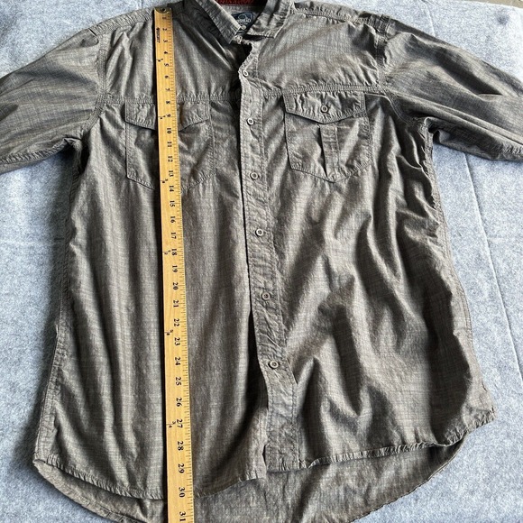 Redhead Shirt Mens Large Gray Button Up Long Sleeve Cotton Outdoor Casual Solid - Picture 8 of 9
